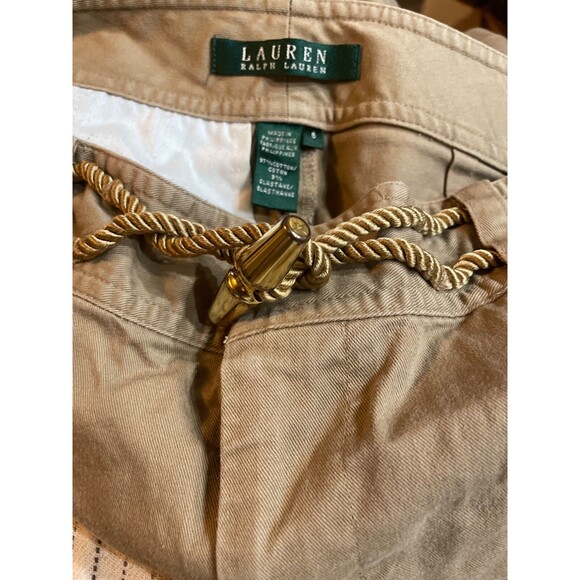 Lauren Ralph Lauren Womens Rope Toggle Buckle Khaki Chino Short size 6 Old Money - Picture 5 of 5